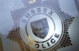 Sussex Police, frosted vinyl on glass.